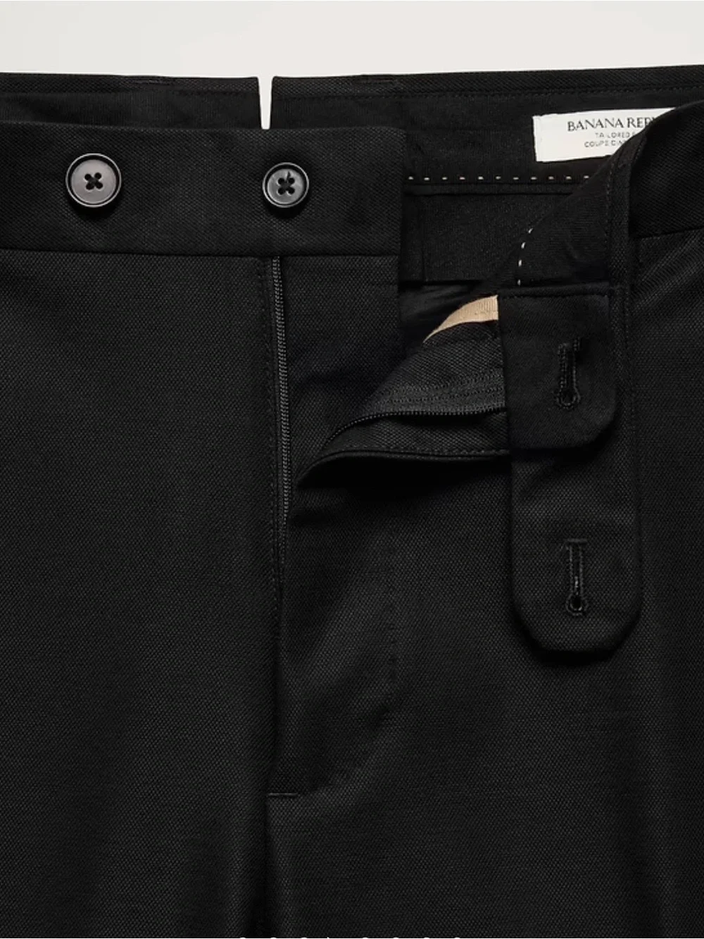 NWOT Banana Republic Signature Italian Hopsack Black Suit Pant Sz 34 x 30.